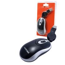 Mouse Hayom MU2915, USB, 800DPI, Ergonômico, Cabo Retrátil, Preto