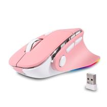 Mouse Jiggler KUYHRF Ergonômico Bluetooth Vertical Rosa