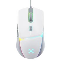 Mouse Jogo Fortrek Crusader Branco Trançado 12800dpi Edition