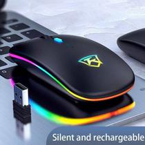 Mouse LED sem fio para jogos ópticos sem fio, mouse USB de 2