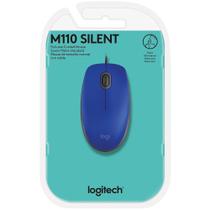 Mouse Logitech M110 USB com Clique Silencioso, Design Ambidestro e Facilidade Plug and Play, Azul -