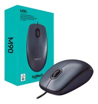 Mouse Logitech M90 Óptico Preto Usb Com Fio Original C/ Nfe Preto