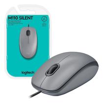 Mouse Logitech Usb M110 Silent Pre/cinza