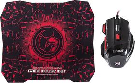 Mouse +Mousepad Marvo M315+G1 Gaming Black/Red