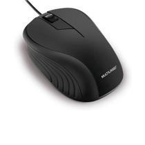 Mouse Multilaser Com Fio USB 1200dpi Ergonômico Cabo de 130cm 3 Botões Textura Emborrachada Preto MO222