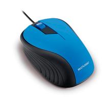 Mouse Multilaser Emborrachado Azul E Preto Com Fio Usb - MO226
