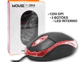 Mouse Office Com Fio Usb 1200dpi Hayom Modelo Mu2914 Cor Preto