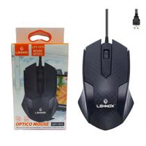 Mouse Óptico Com Fio Usb 3 Botões Lehmox LEY-1513