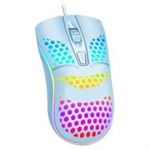 Mouse Óptico Com Fio Usb RGB Rosa Para Computador Notebook
