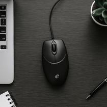 Mouse Óptico Computador Notebook Com Fio Cabo Usb Preto Clássico Ambidestro