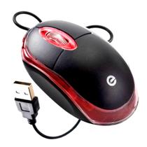 Mouse Óptico Exbom MS-9 1000dpi USB Preto Led Vermelho