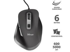 Mouse Óptico Fyda Comfort USB 5000 DPI 6 botões Ergonômico