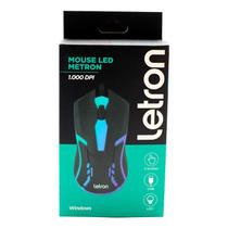 Mouse Óptico Gamer com LED RGB, 3 Botões, 1000DPI, USB - Metron Letron Mouse Óptico Gamer com LED RGB, 3 Botões, 1000DPI, USB - Metron Letron