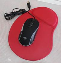 Mouse Optico Gamer Mog016 Gfire+ Mousepad Vermelho Liso