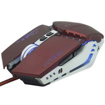 Mouse Óptico Gamer Usb 2400 Dpi 6 Botões Led Rgb 4 Cores Cabo Infokit X Soldado GM-705 Vinho