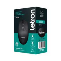 Mouse Óptico Letron USB com 3 Botões e 1600 DPI - Preto - Modelo M1611