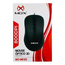 Mouse Óptico Mox Com Fio USB 1 Metro