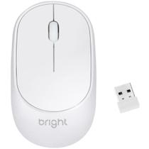 Mouse Óptico sem Fio 1000dpi 2,4GHz USB 2.0 Branco - Bright Mouse Óptico sem Fio 1000dpi 2,4GHz USB 2.0 Branco - Bright