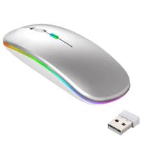 Mouse Optico Sem Fio Recarregável USB Led Rgb Wirelles Usb Note - Prime