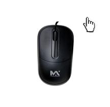 Mouse Óptico Usb Com Fio Preto Leve Para Notebook Max Mídia