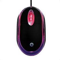 Mouse Óptico Usb Com Led Para Computador Fio Ms-9 Cor Preto