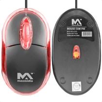 Mouse Óptico USB Ergonômico Compatível Com Led Para Pc Notebook Fio 1 M