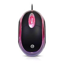 Mouse óptico usb - exbom - led rosa