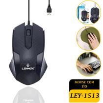 Mouse Óptico USB Lehmox Ley-1513 Preto Resistente Leve Rápido Para Uso Diário Mouse Óptico USB Lehmox Ley-1513 Preto Resistente Leve Rápido Para Uso Diário