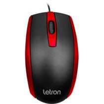 Mouse Óptico Usb Letron 1000dpi Duo Vermelho - Leonora