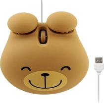 Mouse Óptico USB Ursinho Fofo Silencioso Infantil