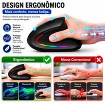 Mouse Ortopédico Bluetooth Mouse Ergonômico Sem Fio Vertical Wireless 80 Horas de Batéria Mouse Ortopédico Bluetooth Mouse Ergonômico Sem Fio Vertical Wireless 80 Horas de Batéria