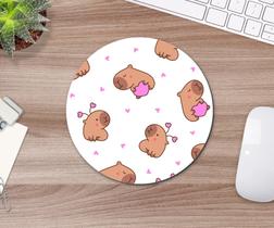 Mouse Pad 19 cm Capivara Fofa Geek Nerd