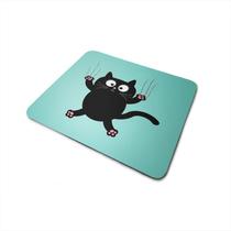 Mouse Pad 21x18 Antiderrapante Gato Segurando Azul