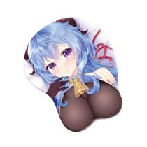 Mouse pad Anime Genshins Impacts Ganyu com descanso de pulso