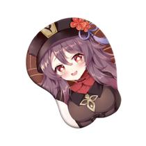 Mouse pad Anime Genshins Impacts Hutao com apoio de pulso