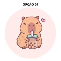 Mouse Pad Capivara Redondo 19cm Borracha Antiderrapante