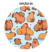 Mouse Pad Capivara Redondo 19cm Borracha Antiderrapante