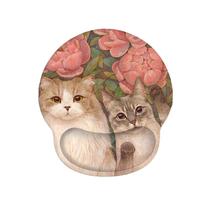 Mouse pad com apoio de pulso Cute Cat Illustration Milk Silk