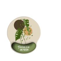 Mouse pad com apoio de pulso de silicone 250x220x23mm verde