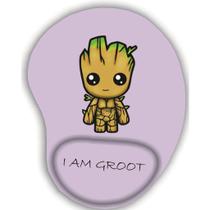 Mouse pad com apoio I am Groot bebê fundos coloridos