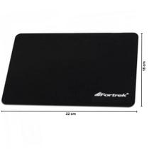Mouse Pad Com Base Tecido EVA Para Empresas e Escritórios Fortrek BAP-102BK Cor Preta Tamanho Pequeno 18x22cm