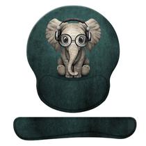Mouse pad com design fofo de elefante com apoio de pulso em espuma viscoelástica