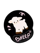 Mouse pad com design fofo de ovelha com apoio de pulso de silicone de 188 x 227 mm