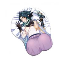 Mouse pad com suporte para descanso de pulso Anime Genshins Impacts Xiao