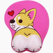 Mouse Pad Cute Corgi Dog com apoio de pulso de silicone 3D 26x21cm Mouse Pad Cute Corgi Dog com apoio de pulso de silicone 3D 26x21cm