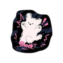 Mouse Pad Cute Shocked Dog Wrist Rest, borracha antiderrapante, 15x23cm
