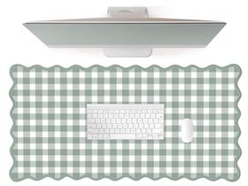 Mouse pad de mesa ohisxiacy 79 x 40 cm com borda ondulada xadrez