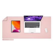 Mouse pad de mesa Wolaile 91x43 cm em couro PU impermeável rosa Mouse pad de mesa Wolaile 91x43 cm em couro PU impermeável rosa