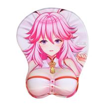 Mouse Pad de silicone para descanso de pulso Mihoyo Raidens Mei Pink