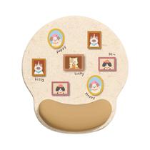 Mouse pad de suporte de pulso Cute Cat Design em tecido de seda leitosa